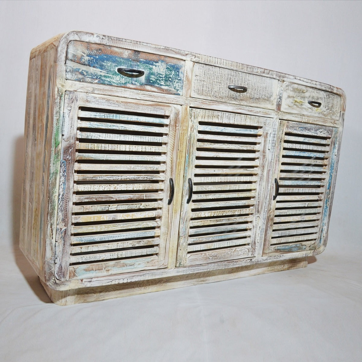 Slavage Timber Buffet Hutch Sideboard White Wash 140-40-90