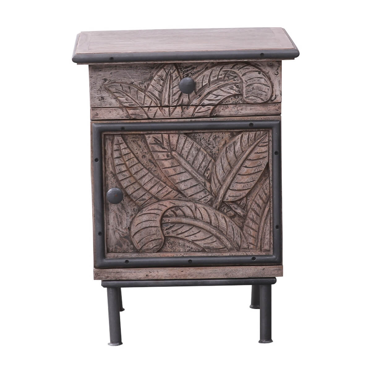 Tarquin Hand-Carved Solid Mango Wood Nightstand