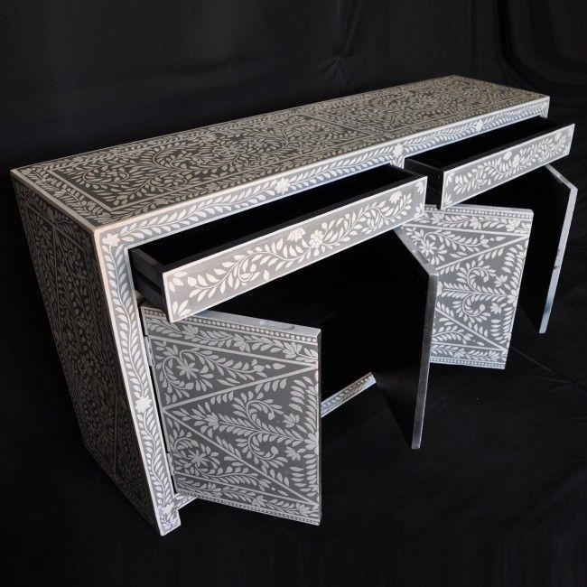 Fontana Garden Handcarved Bone inlay Buffet Table