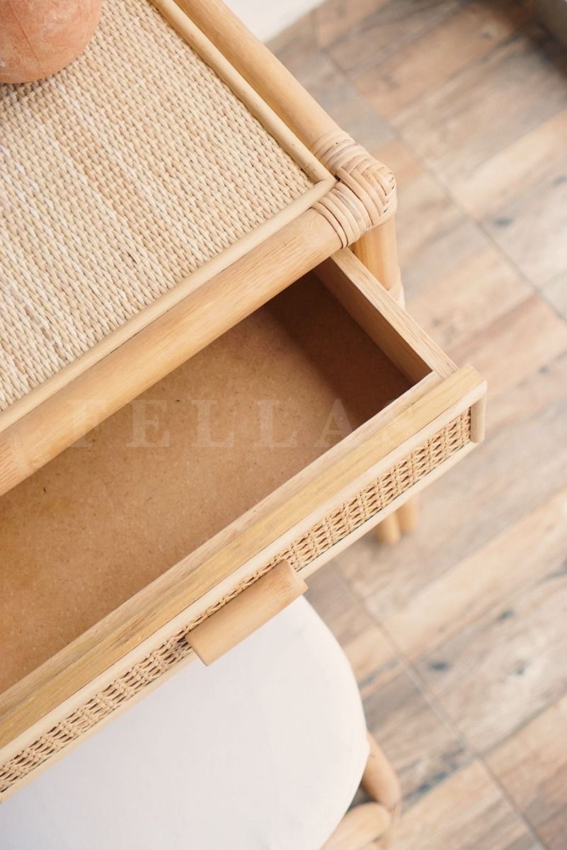 COCO Rattan Dressing Table with Stool