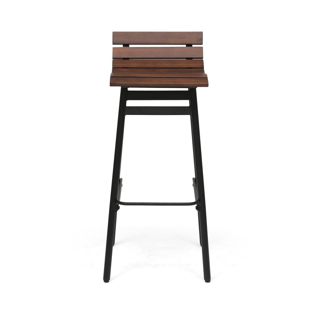 CLAVER 35 inches Industrial Wooden Barstool (Set of 2)