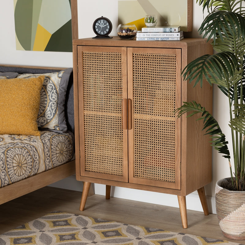 Alina Rattan Two Door Storage Cabinet