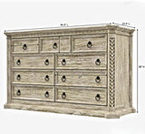 Nimbus Rustic Solid Wood Large Dresser With 9 Drawers