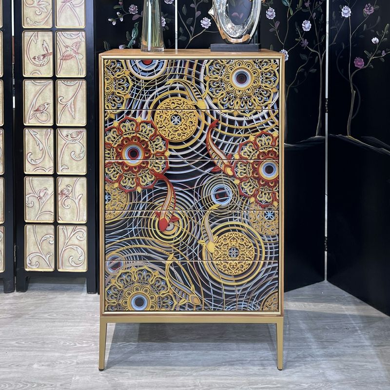 Contemporary Wood Storage Chest Dresser with Soft-Close Drawers