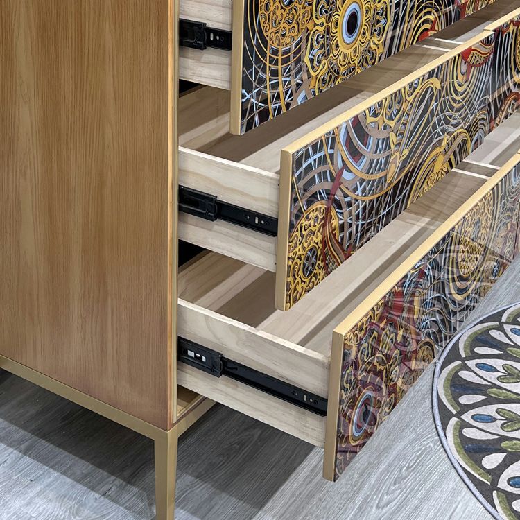 Contemporary Wood Storage Chest Dresser with Soft-Close Drawers