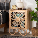 Calvin & Bay Natural Bohemian Rattan Bedside / Nightstand