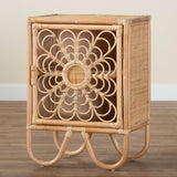 Calvin & Bay Modern Gipsy Natural Brown Rattan Nightstand/Bedside Table