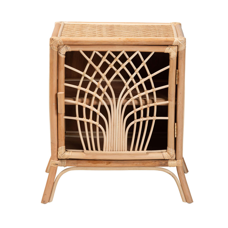 Calvin & Bay Natural Bohemian Rattan 1 Door Bedside / Nightstand