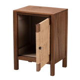 CALVIN & BAY MODERN RATTAN  BOHEMIAN BROWN FINISHED WOOD NIGHTSTAND/BEDSIDE TABLE