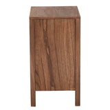 CALVIN & BAY MODERN RATTAN  BOHEMIAN BROWN FINISHED WOOD NIGHTSTAND/BEDSIDE TABLE