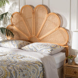 CALVIN & BAY MODERN FLOWER  BOHEMIAN  RATTAN  STANDALONE HEADBOARD