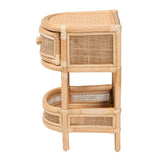 Calvin & Bay Natural Bohemian Rattan 1 Drawer with Open Shelf Bedside / Nightstand