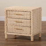 Calvin Bohemian Natural Rattan 1-drawer Bedside / Nightstand