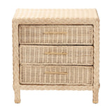 Calvin Bohemian Natural Rattan 1-drawer Bedside / Nightstand