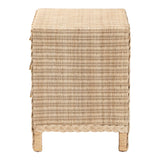 Calvin Bohemian Natural Rattan 1-drawer Bedside / Nightstand