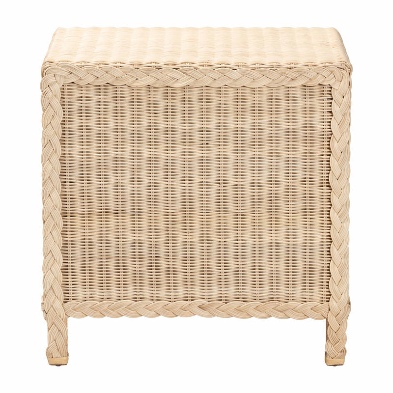 Calvin Bohemian Natural Rattan 1-drawer Bedside / Nightstand