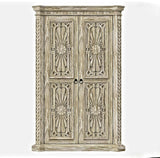 Nimbus Rustic Solid Wood Hand-Carved Armoire With 4 Drawers