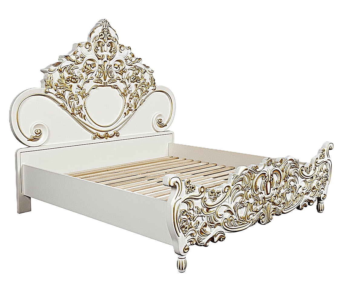 Royalty Solid Mango Wood Hand Carved Platform Platform Bed
