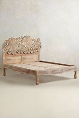 Mango Wood Handcrafted Lotus Bed