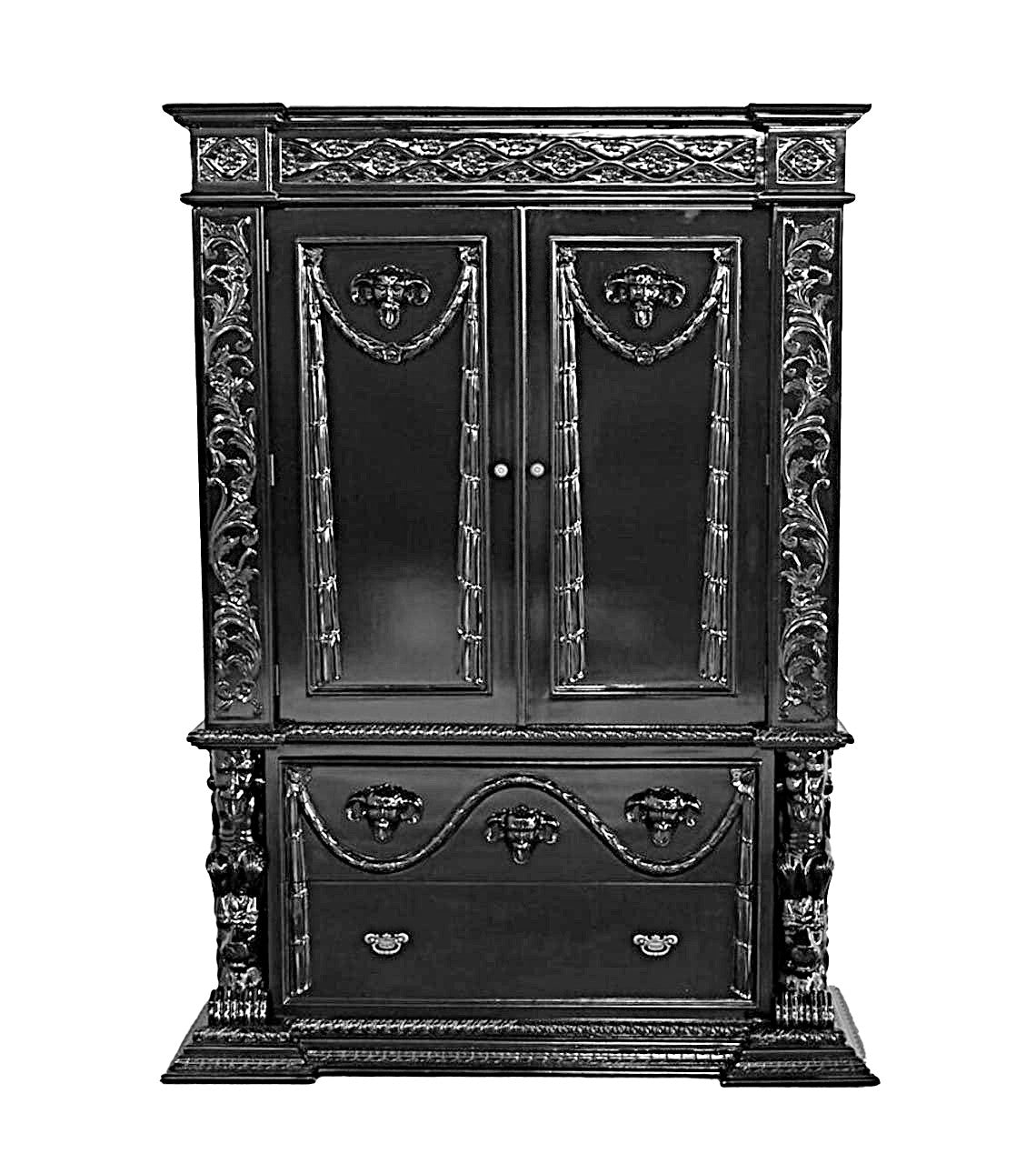 Daze Hand-Carved Gothic Wardrobe Armoire