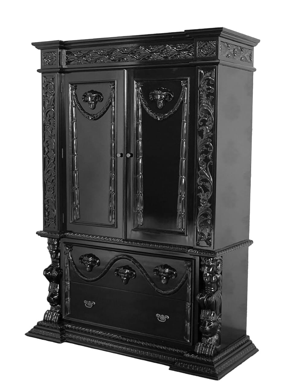 Daze Hand-Carved Gothic Wardrobe Armoire