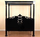 Kabak Gothic Canopy Solid Mango Wooden Bed