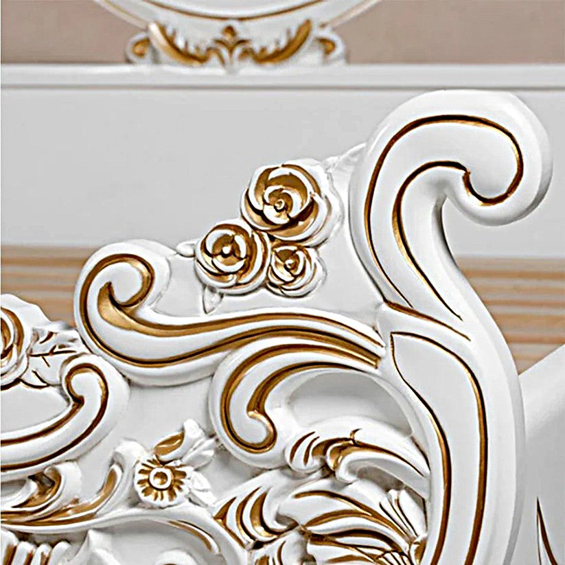 Royalty Solid Mango Wood Hand Carved Platform Platform Bed