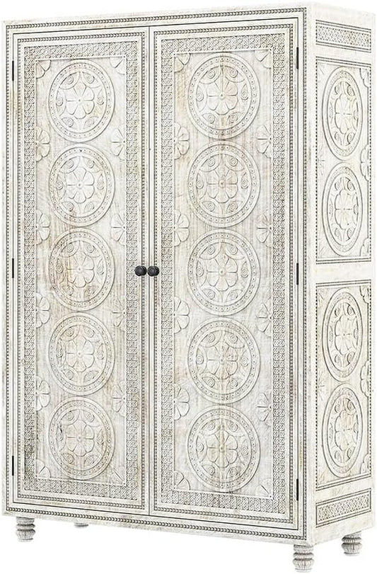 KHALIFA Hand carved Wardrobe Armoire