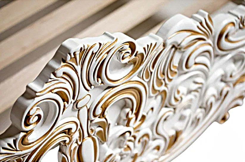 Royalty Solid Mango Wood Hand Carved Platform Platform Bed