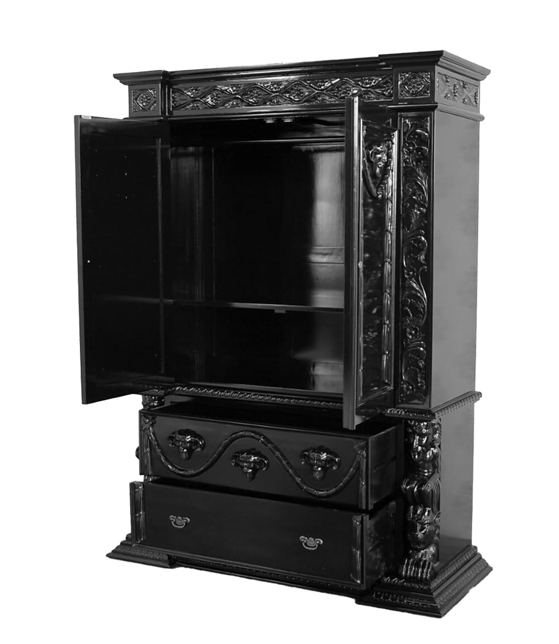 Daze Hand-Carved Gothic Wardrobe Armoire