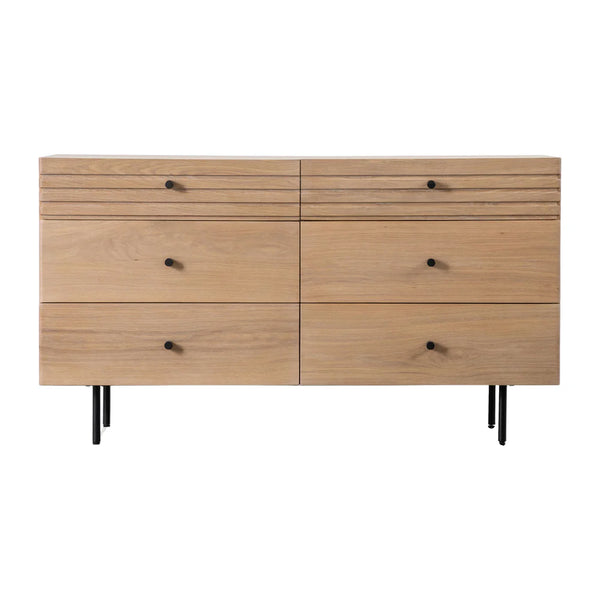 Dura Solid Wood Natural 6 Drawer Chest