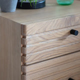 Dura Solid Wood Natural 2 Drawer Bedside Table