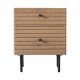 Dura Solid Wood Natural 2 Drawer Bedside Table