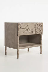 Hand Carved Ornithology Bed / Bedside