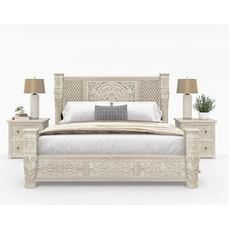 Kasbah Hand Carved Solid Wooden Bed / Bedroom Set