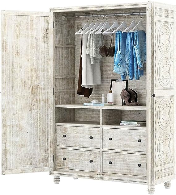 KHALIFA Hand carved Wardrobe Armoire