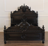 Lion Head Hand Carved Gothic Style Solid Wooden  Bed