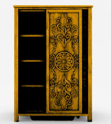 Dynasty Mughal Hand Carved Solid Wooden 5-Drawer Armoire / Tall Dresser