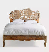 Mango Wood Handcrafted Lotus Bed