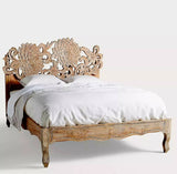 Mango Wood Handcrafted Lotus Bed