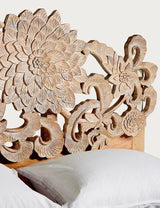 Mango Wood Handcrafted Lotus Bed