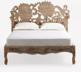 Mango Wood Handcrafted Lotus Bed