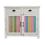 Rainbow Carved 2 Door Wooden Sideboard 100-40-90