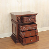 Lion Head Hand Carved Gothic Style Night Stand