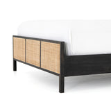 Rattan Woven Cane Platform Bed Frame