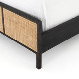 Rattan Woven Cane Platform Bed Frame