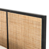 Rattan Woven Cane Platform Bed Frame