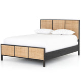 Rattan Woven Cane Platform Bed Frame