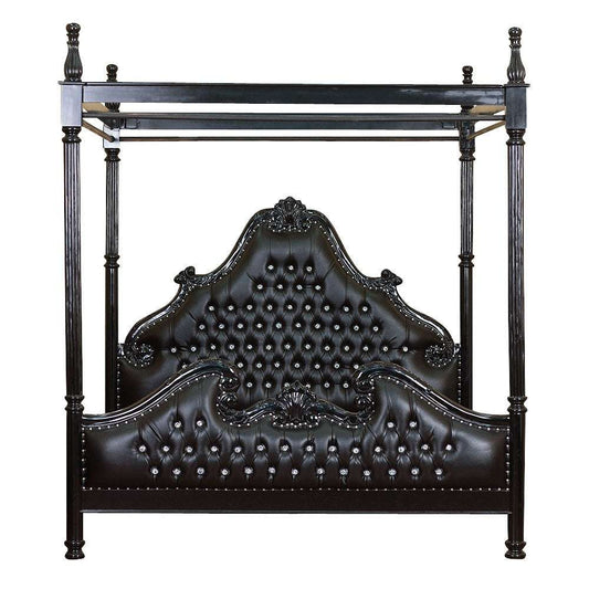 Zaraa Hand Carved Tufted Canopy Bed