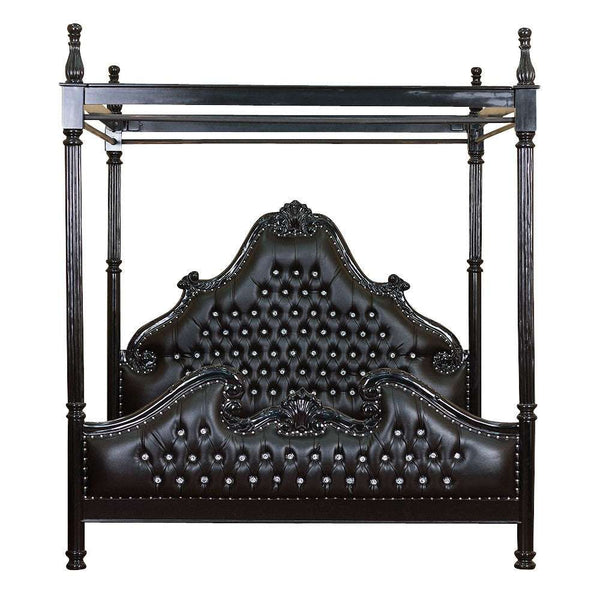 Zaraa Hand Carved Tufted Canopy Bed